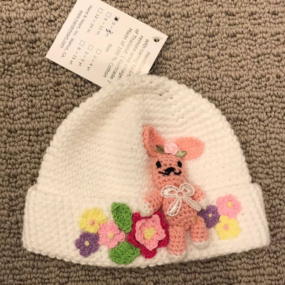 Handmade knit baby hat